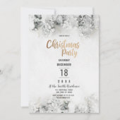 Winter wit goud grijze sneeuw verlaat Kerstfeest Kaart (Voorkant)