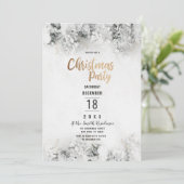 Winter wit goud grijze sneeuw verlaat Kerstfeest Kaart (Staand voorkant)