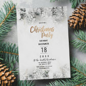 Winter wit goud grijze sneeuw verlaat Kerstfeest Kaart