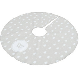 Winter Wit/Ivoor Gepersonaliseerd Monogram Kerstboom Rok