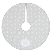 Winter Wit/Ivoor Gepersonaliseerd Monogram Kerstboom Rok (Voorkant)