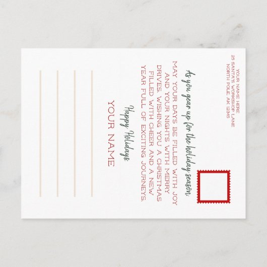 Winter Wit JDM Kerst Briefkaart (Achterkant)