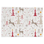 Winter Wit, Kerstboom en Herten Groot Cadeauzakje (Achterkant)