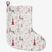 Winter Wit, Kerstboom en Herten Grote Kerstsok (Voorkant)