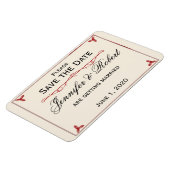 Winter Wit Rood Mistletoe Bruiloft Save the Date Magneet (Linkerzijde)