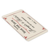 Winter Wit Rood Mistletoe Bruiloft Save the Date Magneet (Rechterzijde)
