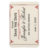 Winter Wit Rood Mistletoe Bruiloft Save the Date Magneet (Verticaal)