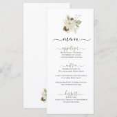 Winter Wit Thema Bloemenillustratie Flat Menu (Voorkant / Achterkant)