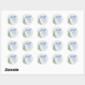 Winter with Festive Tree Ronde Sticker (Vel)