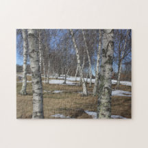 Winter witte berken puzzel