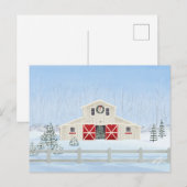 Winter witte besneeuwde kerststal briefkaart (Voorkant / Achterkant)