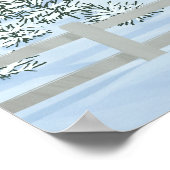 Winter witte besneeuwde kerststal poster (Hoek)