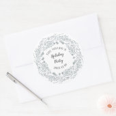 Winter witte bessen bloemenkrans ronde sticker (Envelop)
