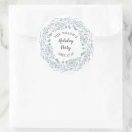 Winter witte bessen bloemenkrans ronde sticker