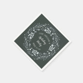 Winter Witte bessen krans op fluweelgroen Servet (Hoek)