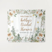 Winter Witte Bloem Baby Shower Bord Tapijt Wandkleed (Voorkant (horizontaal))