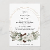 Winter Witte Bloemen & dennen Details Informatiekaartje (Voorkant)