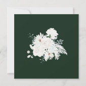 Winter Witte Bloemen en Groene Kerstmis Bruiloft Bedankkaart (Achterkant)