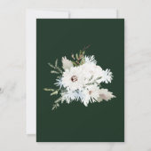 Winter Witte Bloemen en Groene Kerstmis Bruiloft Save The Date (Achterkant)