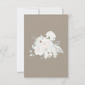 Winter Witte Bloemen en Taupe Kerstmis Bruiloft Bedankkaart (Achterkant)