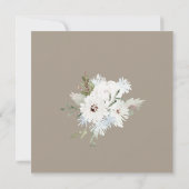 Winter Witte Bloemen en Taupe Kerstmis Bruiloft Save The Date (Achterkant)