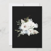 Winter Witte Bloemen en Zwarte Kerstbruiloft Save The Date (Achterkant)