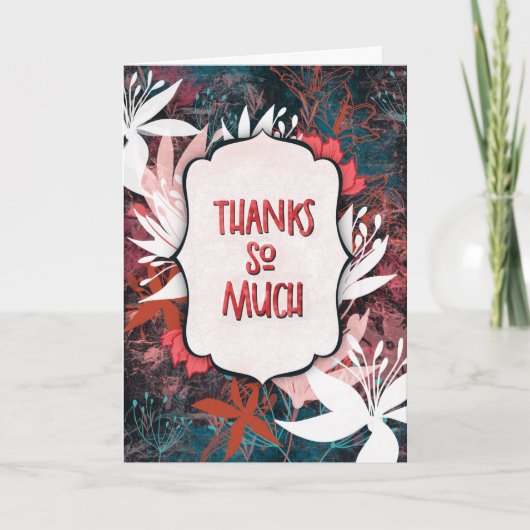 Winter Witte Bloemen – Hartelijk Dankans Kaart (Voorkant)