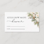 Winter Witte Bloemen Hoeveel Kussen Bruidsspel Informatiekaartje (Voorkant)