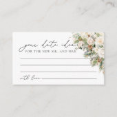 Winter Witte Bloemen Vrijgezellenfeest Datum Nacht Informatiekaartje (Voorkant)