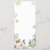 Winter Witte Bloemige Pijnbomen Trouw Menu Kaart (Achterkant)