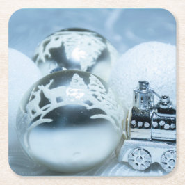 Winter witte decoraties. Christmas. Kartonnen Onderzetters