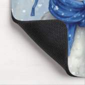 Winter Witte Gans Met Blauwe Sjaal Muismat (Hoek)