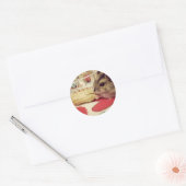 Winter Witte Hamster Eten van een Pinda Sticker Sh (Envelop)