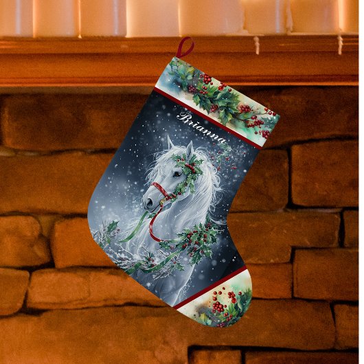 Winter Witte Hengst Kerst Paard Stocking Grote Kerstsok
