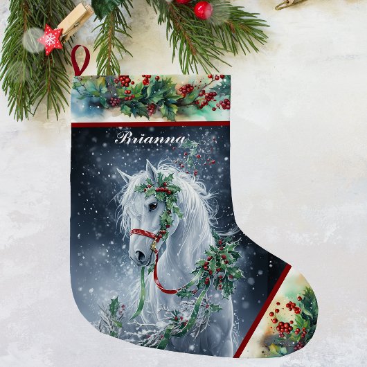 Winter Witte Hengst Kerst Paard Stocking Grote Kerstsok