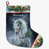 Winter Witte Hengst Kerst Paard Stocking Grote Kerstsok (Voorkant)