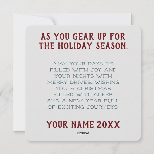 Winter Witte JDM Kerst Kaart (Achterkant)