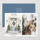 Winter Witte Kerst Deur Nieuwe Home Foto Verhuizen Feestdagenkaart (Voorkant / Achterkant)