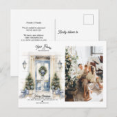 Winter Witte Kerst Deur Nieuwe Home Foto Verhuizen Feestdagenkaart (Voorkant / Achterkant)