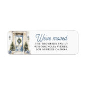 Winter Witte Kerst We zijn verhuisd vakantie verhu Etiket (Voorkant)