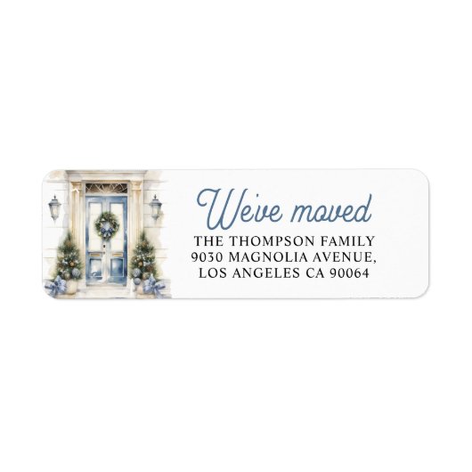 Winter Witte Kerst We zijn verhuisd vakantie verhu Etiket (Voorkant)