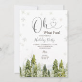 Winter Witte Kerstbomen Vakantie Winter Party Kaart (Voorkant)