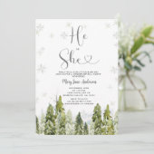 Winter Witte Kerstmis Geslacht onthullen Kaart (Staand voorkant)