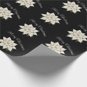 Winter witte poinsettia cadeaupapier (Hoek)