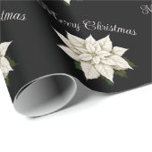 Winter witte poinsettia cadeaupapier (Rol Hoek)