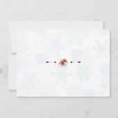 Winter witte poinsettia sneeuwvlokken opslaan de d save the date (Achterkant)