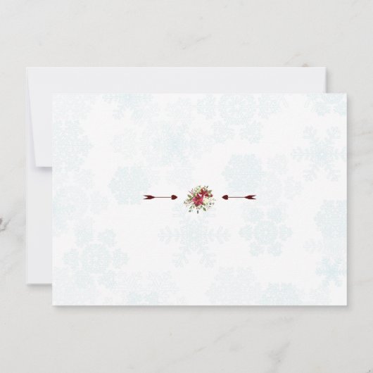 Winter Witte Poinsettia Sneeuwvlokken Save The Dat Save The Date (Achterkant)