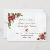 Winter Witte Poinsettia Sneeuwvlokken Save The Dat Save The Date (Voorkant)