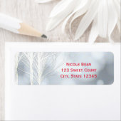 Winter Witte Rustieke Bomen Vakantie Adreslabels Etiket (Insitu)