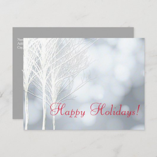 Winter Witte Rustieke Bomen Vakantie Briefkaart (Voorkant / Achterkant)